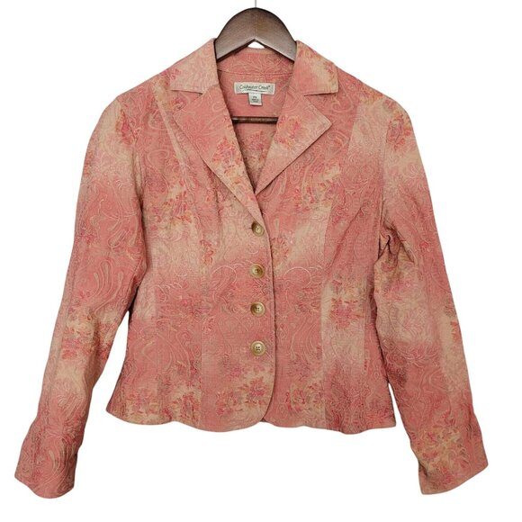 Coldwater Creek Embroidered Paisley Print Jacket Womens Size P6 Career Casual - Picture 5 of 13